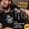 Výhodný balíček UNISEX Tričko kolekcie Forest Life - Road Trip a 4ks zapaľovačov CLIPPER® - black M