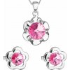PAVONA Sada šperkov s krištálmi Swarovski náušnice,retiazka a prívesok ružová kytička 39173.3