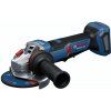 Bosch Powertools Akumulátorová úhlová bruska GWS 18V-11PS Professional (bez nářadí), 18 V (modro-černá, bez baterie a nabíječky, přídavná rukojeť, v L-BOXX)