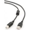 GEMBIRD Kabel USB 2.0 A-B propojovací 1,8m Premium (černý, ferit, zlacené kontakty) CCF-USB2-AMBM-6