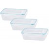 MagicHome Dóza Lunchbox obdĺžnikové Clip sada 3 ks 1,35 l 15,5 x 21,5 x 7,5 cm