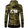 Judo - Nápis - Mikina dámska trendy zipper s kapucňou - XL ( Zelený maskáč )