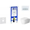 Geberit Duofix - Modul na závesné WC s tlačidlom Sigma50, alpská biela + Duravit ME by Starck - WC a doska, Rimless, SoftClose 111.355.00.5 NM8