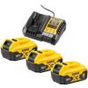 DeWALT Štartovacia sada nabíjačka + 3 batérie 18V 5,0Ah DCB1104P3