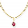 Thomas Sabo KE2294-995-10-L45V Gold-plated Necklace With Red Vintage Romance Anhänger