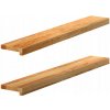 Parapety 2 ks, svetlohnedé, 100x15x2 cm, masívne dubové drevo