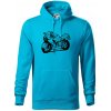 Športová motorka - Mikina pánska Cape s kapucňou - XL ( Svetlý tyrkys )