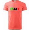 Italy Nápis - Klasické pánske tričko vyššej gramáže - 2XL ( Korálová )
