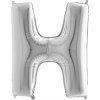 Nafukovací balónik písmeno H strieborné 102 cm - Grabo