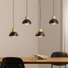 EMIBIG LIGHTING Závesné svietidlo Seco, dĺžka 90 cm, čierna farba, kov/drevo, 4 svetlá. - 1393/4
