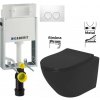 GEBERIT KOMBIFIXBasic vr. bieleho tlačidla DELTA 21 + WC REA CARLO MINI RIMLESS ČIERNY MAT + SEDADLO 110.100.00.1 21BI MM1
