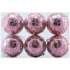 DECOLED Plastová guľa priem. 8 cm ružová 6× lesklá