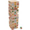 Veža Jenga prírodná s farebnými bodkami