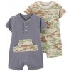 CARTER'S Overal letný krátky rukáv GreyGreen chlapec 2ks 6m