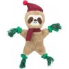 Xmas SLOTH - vianočný leňochod 30 cm, píska/šuchoce, plyš/lano