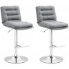 Sada 2 barových stoličiek Damar látka chróm, sivá