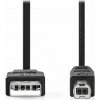 NEDIS kabel USB 2.0/ zástrčka A - zástrčka B/ k tiskárně apod./ černý/ 3m