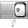 Blanco TIPO 45 S Compact nerez prírodný lesk 513441 + Blanco MIDA-S chróm 521454