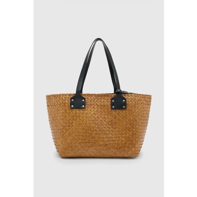 AllSaints kabelka MOSLEY STRAW TOTE hnedá WB725Z