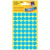 12*12 mm-ové Avery Zweckform samolepiace print etikety, modrá farba (5 hárkov/balenie), permanentné lepidlo