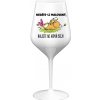 NEDÁVAJTE MI FAREBNÉ, DÁVAJTE MI IBA BIELE! - biely nerozbitný pohár na víno 470 ml