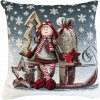 Obliečka na vankúš Gobelín CHENILLE 42/42 cm - Vianoce sane