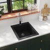 Jednokomorový drez VidaXL Kitchen granit čierny