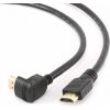 OEM GEMBIRD kabel HDMI-HDMI 1,8m, 1.4, M/M stíněný, zlacené kontakty, 90° lomený, černý CC-HDMI490-6 Gembird
