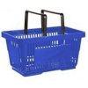 Košík nákupný, s dvomi rúčkami modrý plast