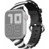 AppleKing prepletený silikónový remienok pre Apple Watch 42mm / 41mm / 40mm / 38mm - čierno-biely - možnosť vrátiť tovar ZADARMO do 30tich dní