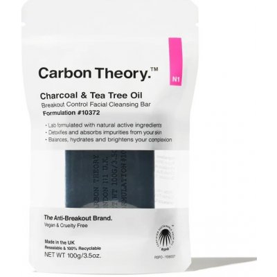 Carbon Theory Čistiace pleťové mydlo Charcoal & Tea Tree Oil Breakout Control (Facial Cleansing Bar) 100 g