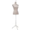 Dámska krajčírska/aranžérska busta/figurína, ľan, s prúžkami-ForU-30031