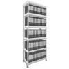 Biedrax Regál 35 x 90 x 210 cm biely 6 políc pozink