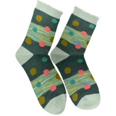Dámske bodkované ponožky LUCIA zelené