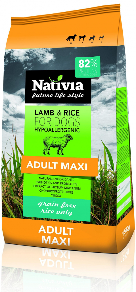 Nativia Adult Maxi Lamb & Rice 15 kg