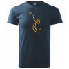 Volejbal zlatá - Klasické pánske tričko vyššej gramáže - XL ( Tmavomodrá (veľmi tmavá - skoro čierna) )
