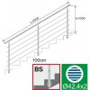 neuvedená Nerezové zábradlie na schody, 3000x1000mm, BS