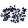 Sklenené korálky brúsené ohňovky 3 mm - 23980/28701 čierna AB (5 g)