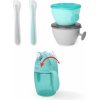SKIPHOP Set jedálenský s om Easy-Feed Mealtime Set Teal Grey 6m+ 5 ks