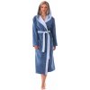 Dámský dlouhý savý župan s kapucí TAMPA duo denim - XL
