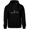 Jesus Saved My Life kríž ekg - Oversized mikina dámská Moon - kratšia + širšia - 2XL ( Čierna )