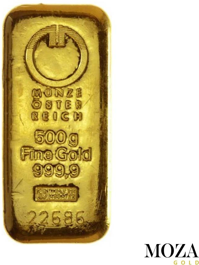 Münze Österreich zlatá tehlička 500 g
