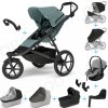 Set 10v1 Thule Urban Glide 3 Mid blue 2024+madlo+vanička Black+pláštenky+moskytiéry+Thule Maple Light Gray+základňa+adaptéry