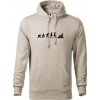 Evolúcia veslovanie 1 človek - Mikina pánska Cape s kapucňou - 3XL ( Ľadovo sivá )