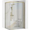 Rea Solar Brush Gold sprchovací kút 100x80 cm štvorcová zlatá brúsené/priehľadné sklo REA-K9509