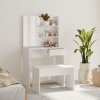 vidaXL Sada toaletného stolíka lesklá biela 74,5x40x141 cm 3114143