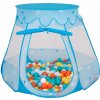 Selonis Hrací stan 105X90cm/300 loptičiek Hradný domček Pop Up Ballpit Plastové loptičky pre deti, Modrá:Biela-Žltá-Oranžová-BabyModrá-Tyrkysová