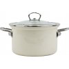BELIS Smaltovaný hrniec so sklenenou pokrievkou ø 20 cm – 3,6 l – ECO-CERAMIC krémový - 41520-099DD8N3