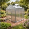 Skleník so základňou BestBerg BBGH‑606S / 3,61 m² / 190 × 190 × 194 cm / strieborná