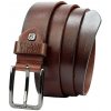 Pierre Cardin 5077 KAM02 hnedý pánsky opasok z hovädzej kože, džínsový opasok 125 x 3,5 cm